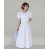 パフシャーリング リボンロングワンピース/バックポイントリボンフレアワンピース | by muni:r | 詳細画像8 