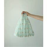 ミント | シフォン花刺繍シースルー トートバック | by muni:r