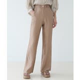 美脚パステルロングスラックス/しわ加工サテンフレアパンツ | by muni:r | 詳細画像1 