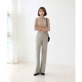 美脚パステルロングスラックス/しわ加工サテンフレアパンツ | by muni:r | 詳細画像12 