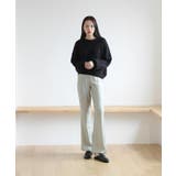 美脚パステルロングスラックス/しわ加工サテンフレアパンツ | by muni:r | 詳細画像28 