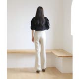 美脚パステルロングスラックス/しわ加工サテンフレアパンツ | by muni:r | 詳細画像31 