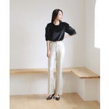 美脚パステルロングスラックス/しわ加工サテンフレアパンツ | by muni:r | 詳細画像33 