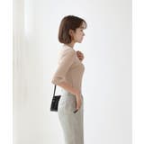 ラウンドネック スリムライン ソフトリブ 7分丈 Tシャツ | by muni:r | 詳細画像2