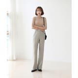 ラウンドネック スリムライン ソフトリブ 7分丈 Tシャツ | by muni:r | 詳細画像5