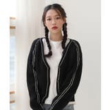 ステッチラインVネックカーディガン | by muni:r | 詳細画像1 