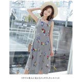 花柄 ワンピース ロング フラワープリント ボーダー 1887 | candy-house  | 詳細画像11 