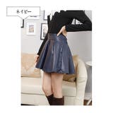 ネイビー | レディース ミニスカート フェイクレザー | candy-house 
