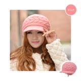 ピンク | レディース 裏地ボア ニット帽 | candy-house 