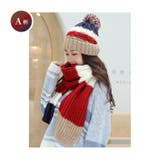 A柄 | レディース 裏ボア ニット帽子 | candy-house 