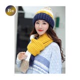 B柄 | レディース 裏ボア ニット帽子 | candy-house 