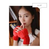 レッド | レディース 手袋 指切り | candy-house 