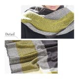 レディース 大判チェック柄ストール フリンジ付き | candy-house  | 詳細画像6 