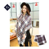 E柄 | レディース 大判チェック柄ストール フリンジ付き | candy-house 