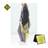 F柄 | レディース 大判チェック柄ストール フリンジ付き | candy-house 