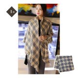 I柄 | レディース 大判チェック柄ストール フリンジ付き | candy-house 