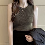 ブラウン | リブニット タンクトップ インナー | Carpe diem