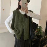 ふんわりシャギー ニットベスト トップスニット | Carpe diem | 詳細画像2 