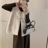 ふんわりシャギー ニットベスト トップスニット | Carpe diem | 詳細画像3 