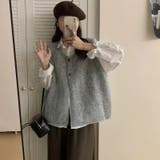 ふんわりシャギー ニットベスト トップスニット | Carpe diem | 詳細画像6 