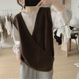 Vネックニットベスト トップス レイヤード風 | Carpe diem | 詳細画像8 