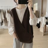 Vネックニットベスト トップス レイヤード風 | Carpe diem | 詳細画像9 