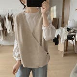 Vネックニットベスト トップス レイヤード風 | Carpe diem | 詳細画像1 