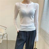 ホワイト | シアートップス シアーインナー クールネック | Carpe diem