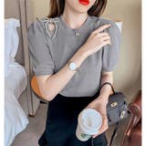 半袖ブラウス トップス 飾り付き | Carpe diem | 詳細画像1 