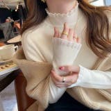 アイボリー | フリル襟 ニットトップス ハイネック | Carpe diem