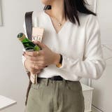 リブニットトップス vネックニット カットソー | Carpe diem | 詳細画像10 