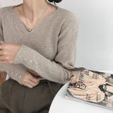 リブニットトップス vネックニット カットソー | Carpe diem | 詳細画像2 