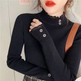 ニットトップス ハイネック メロウフリル | Carpe diem | 詳細画像4 