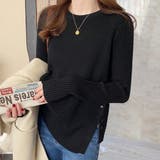 ニットトップス長袖 トップス サイドスリット | Carpe diem | 詳細画像5 