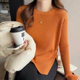 ニットトップス長袖 トップス サイドスリット | Carpe diem | 詳細画像6 