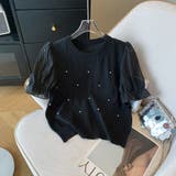 パール付き 半袖ブラウス トップス | Carpe diem | 詳細画像2