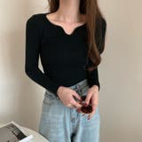 ブラック | vネックニットトップス長袖 タートルネック ハイネック | Carpe diem