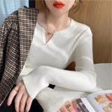 vネックニット トップス ハートシェイプドネック | Carpe diem | 詳細画像3 