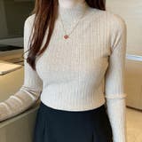 ニットトップス長袖 タートルネック ハイネック | Carpe diem | 詳細画像1 