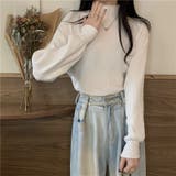 リブニット パフスリーブ ハイネック | Carpe diem | 詳細画像7 