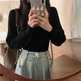 リブニット パフスリーブ ハイネック | Carpe diem | 詳細画像4 