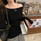 ブラック | オフショルダートップス 長袖 ニットトップス | Carpe diem
