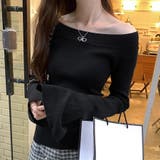 オフショルダートップス 長袖 ニットトップス | Carpe diem | 詳細画像5 