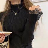 ブラック | トップス長袖 レディース フリル襟 | Carpe diem