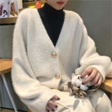 シャギーニットカーディガン オーパーサイズ ふわふわニット | Carpe diem | 詳細画像3