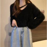 ブラック | ニット シャギーニットトップス ショート丈 | Carpe diem