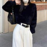 ブラック | ニット シャギーニットトップス ショート丈 | Carpe diem