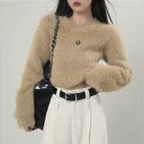 ライトブラウン | ニット シャギーニットトップス ショート丈 | Carpe diem