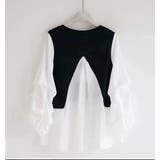 バイカラートップス レイヤード風トップス シャツブラウス | Carpe diem | 詳細画像8 