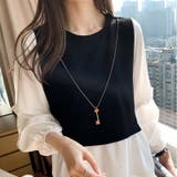 バイカラートップス レイヤード風トップス シャツブラウス | Carpe diem | 詳細画像5 